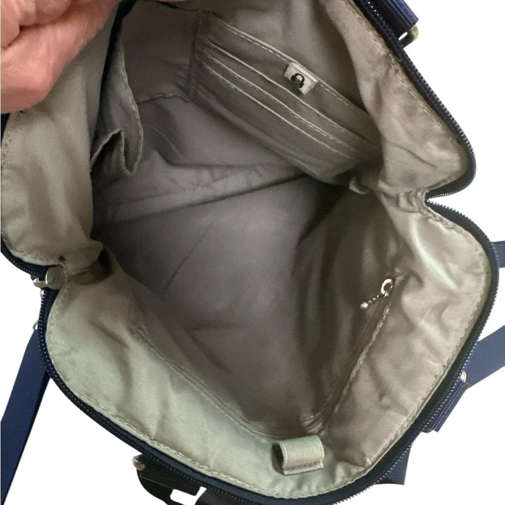 Baggallini Jessica Convertible Tote Backpack Navy Blue Anti Theft RFID Bag